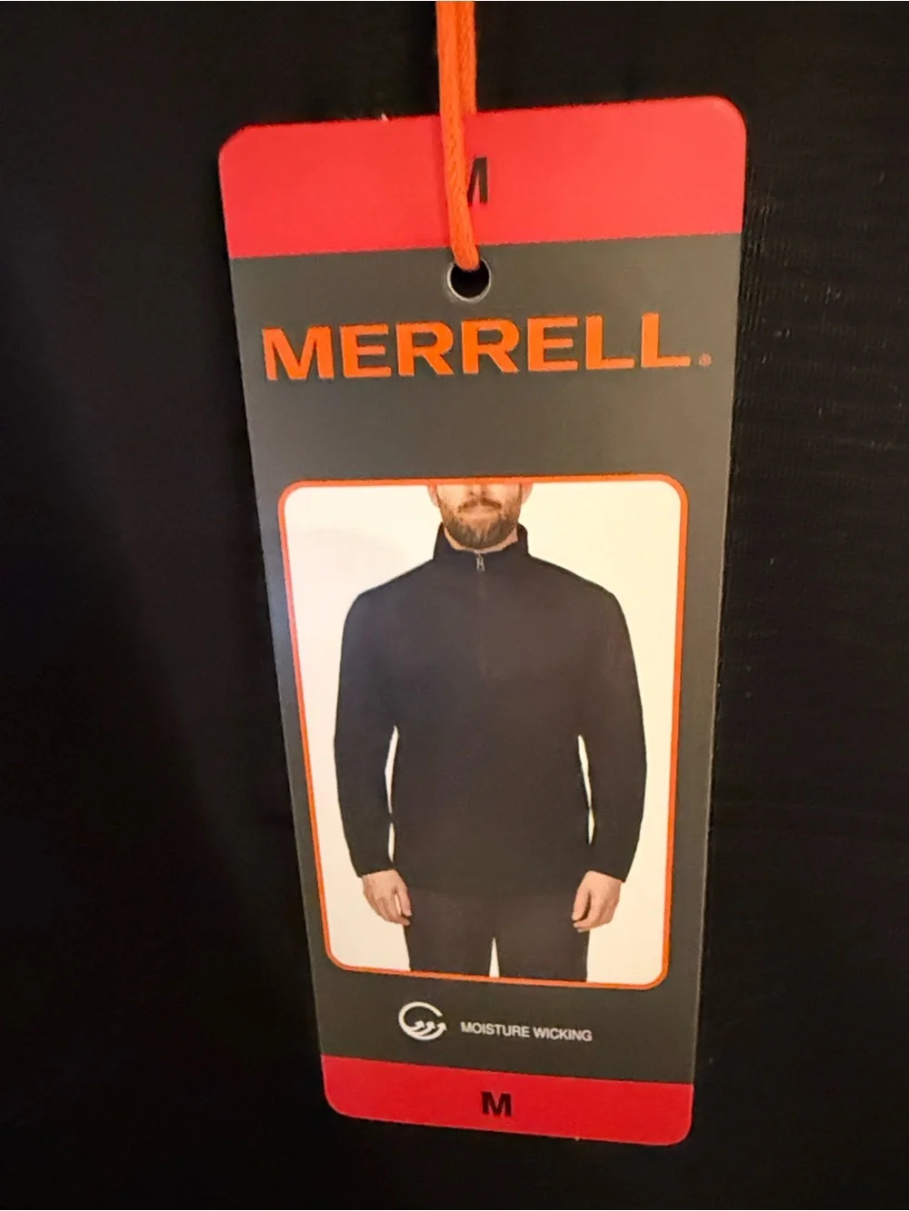 Merrell NWT Men's Black Quarter-Zip Performance Pullover. Size M